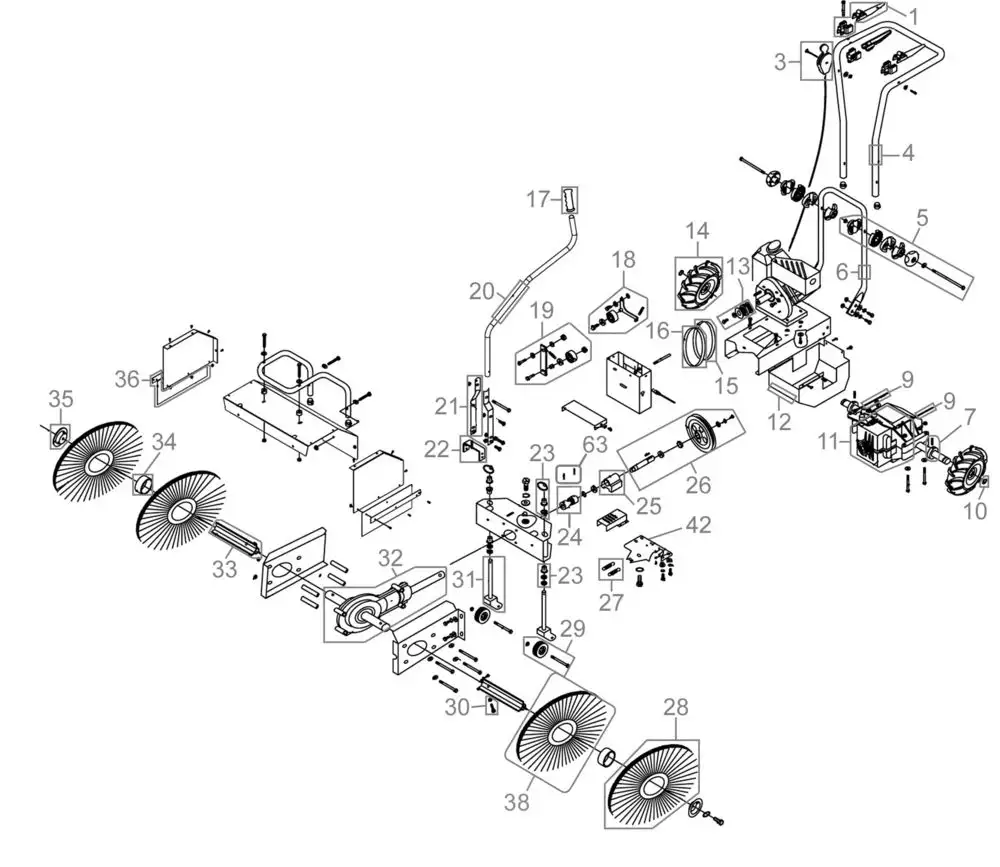 Zeichnung - GDE Kehrmaschine GKM 5,5 B&S 3 IN 1 - 16799