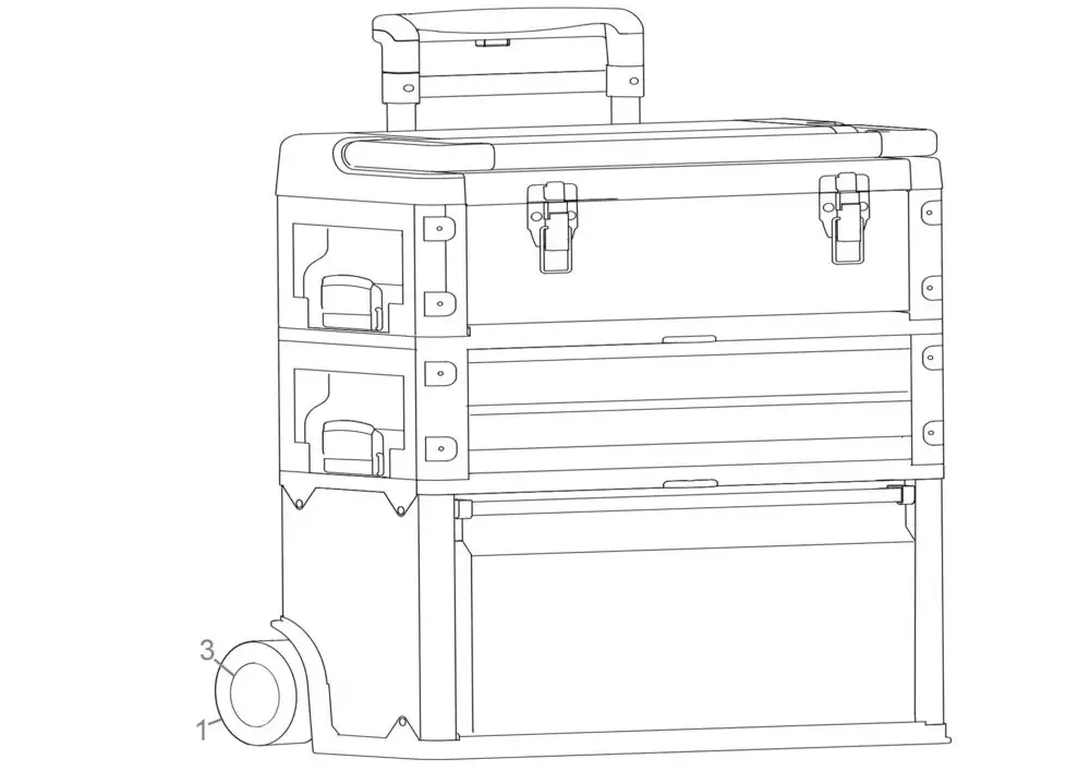 Zeichnung - GDE Werkzeugtrolley GWZT 2/1 - 39129