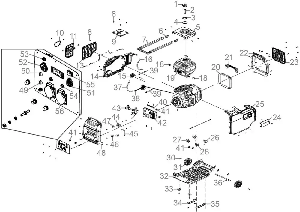 Zeichnung - GDE Inverter Stromerzeuger ISG 3200-2 - 40721