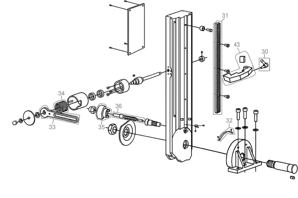 Zeichnung - GDE Mini Bohr- & Frsmaschine GBF 550 - 48140