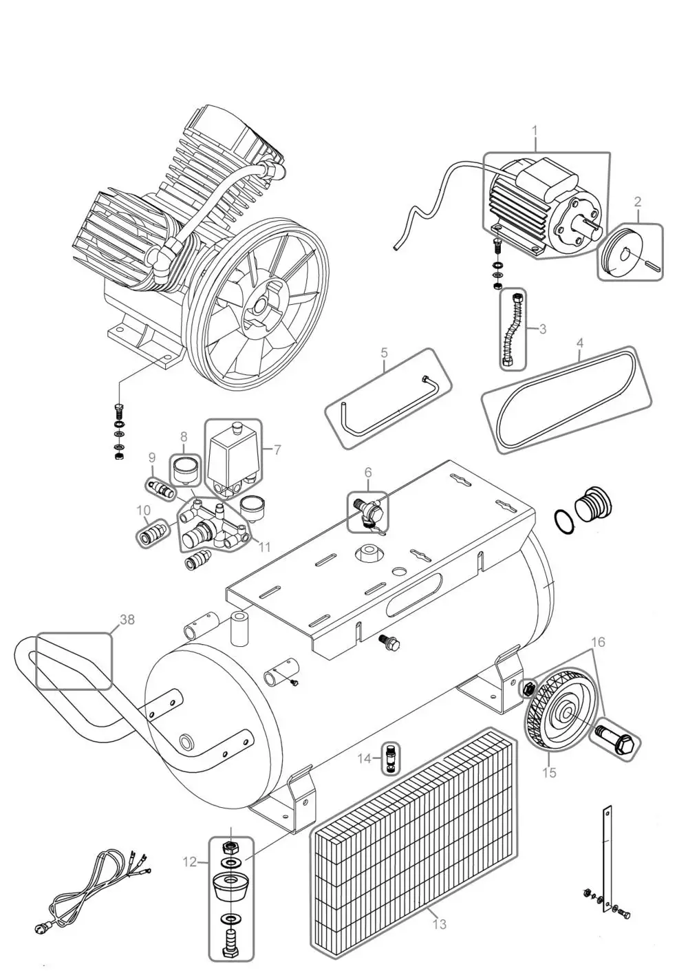 Zeichnung - GDE Kompressor 415/10/50 N - 50053