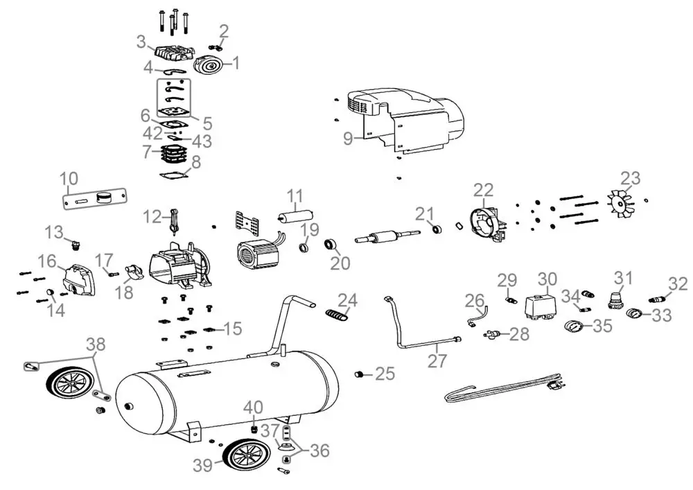 Zeichnung - GDE Kompressor-Set 301/10/50 12-tlg. - 71101
