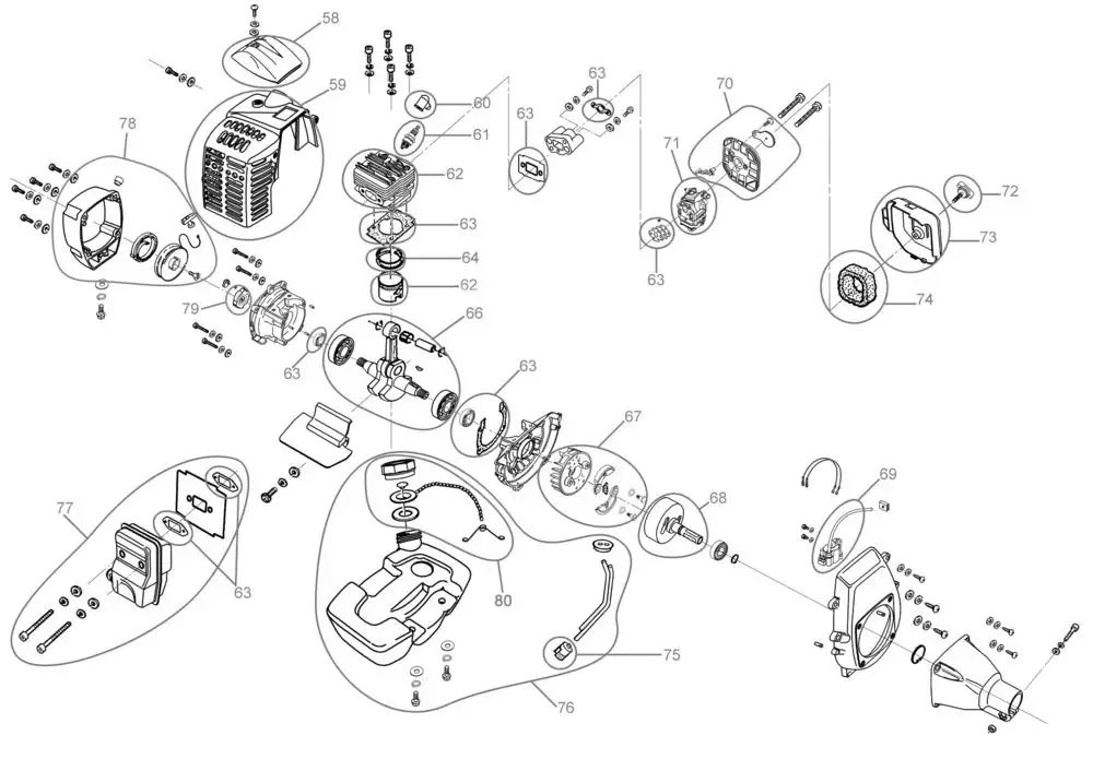 Zeichnung - GDE MOTOR- GARTENPFLEGE- SET 5 IN 1 - 94081