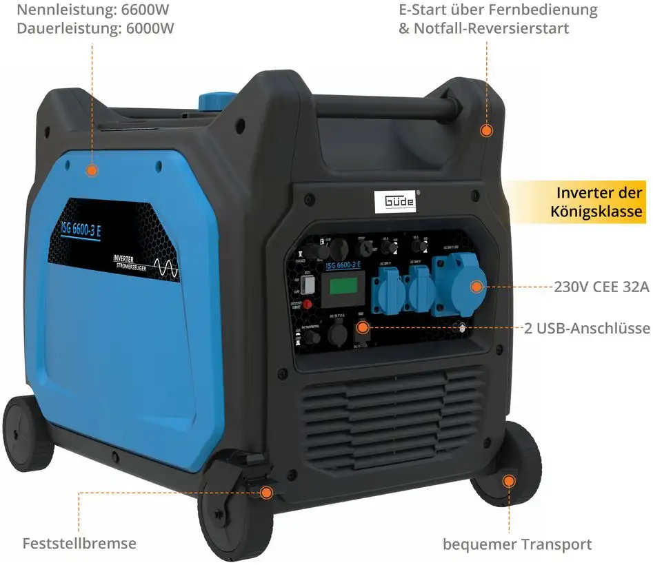 GUEDE Inverter Stromerzeuger ISG 6600-3 E - 40724 pi