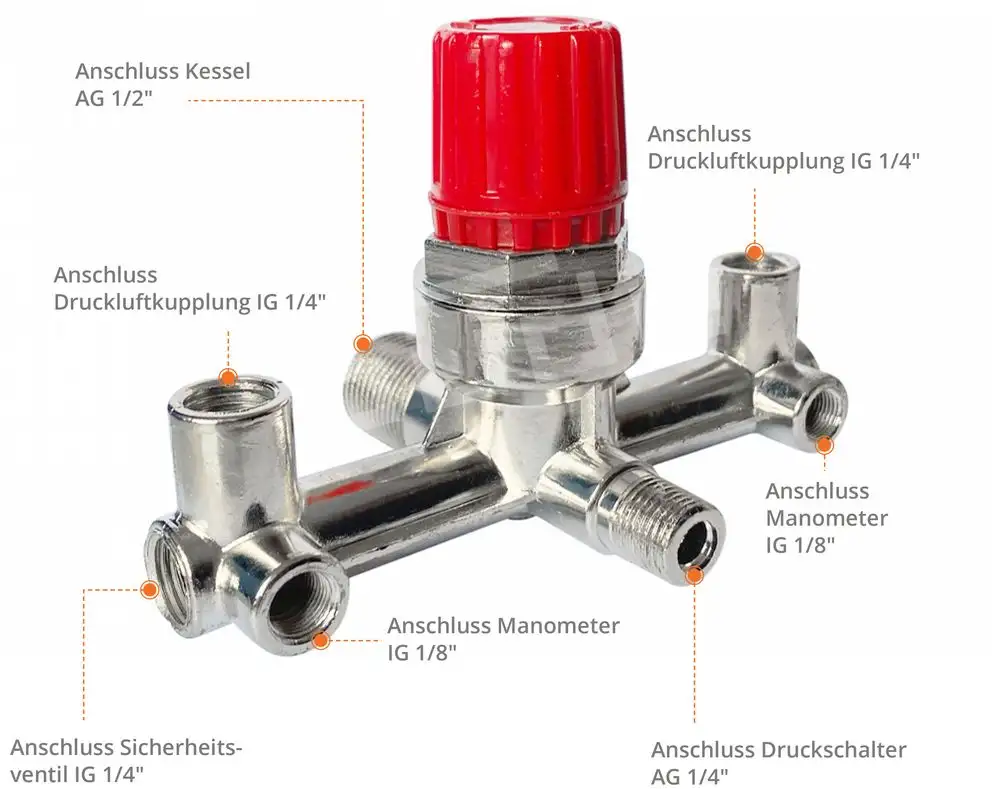 Image 1 Gussbrcke mit Druckminderer fr Druckluftkompressor