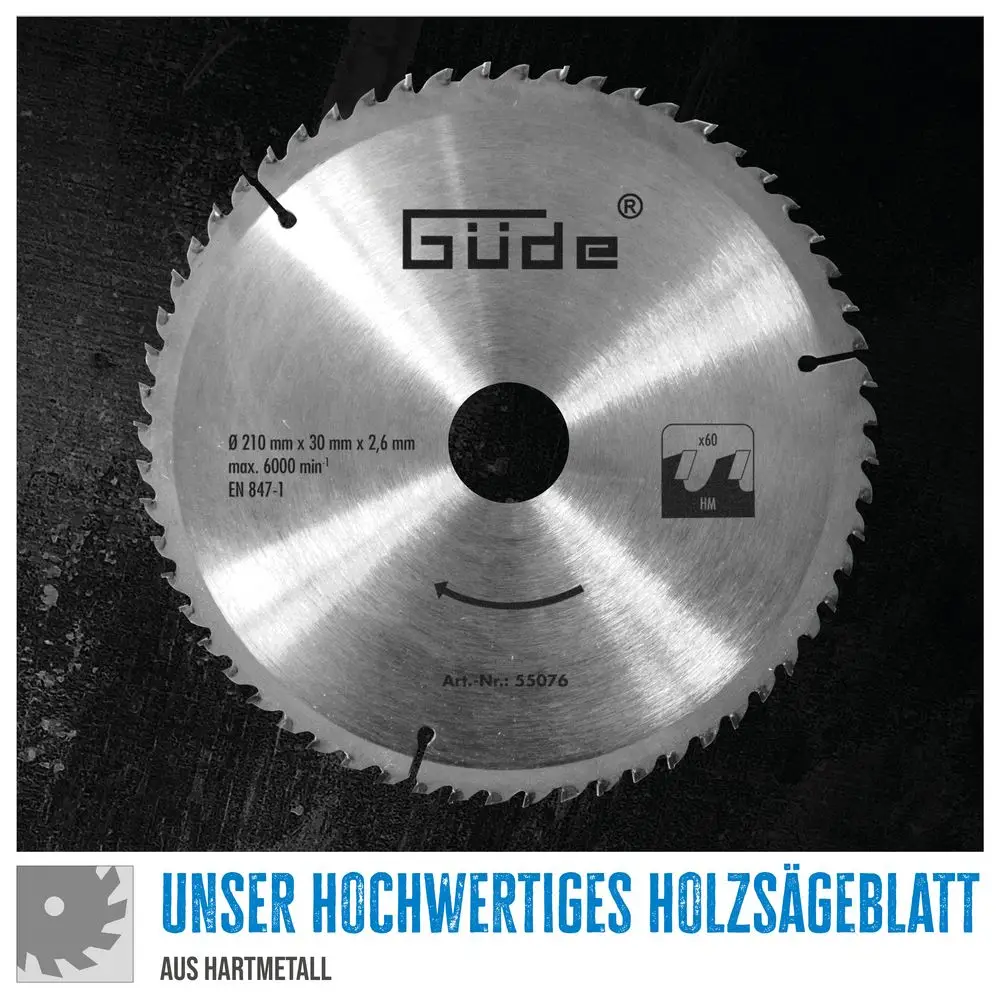 GÜDE Holzsägeblatt HM 210x30x60Z - 55076