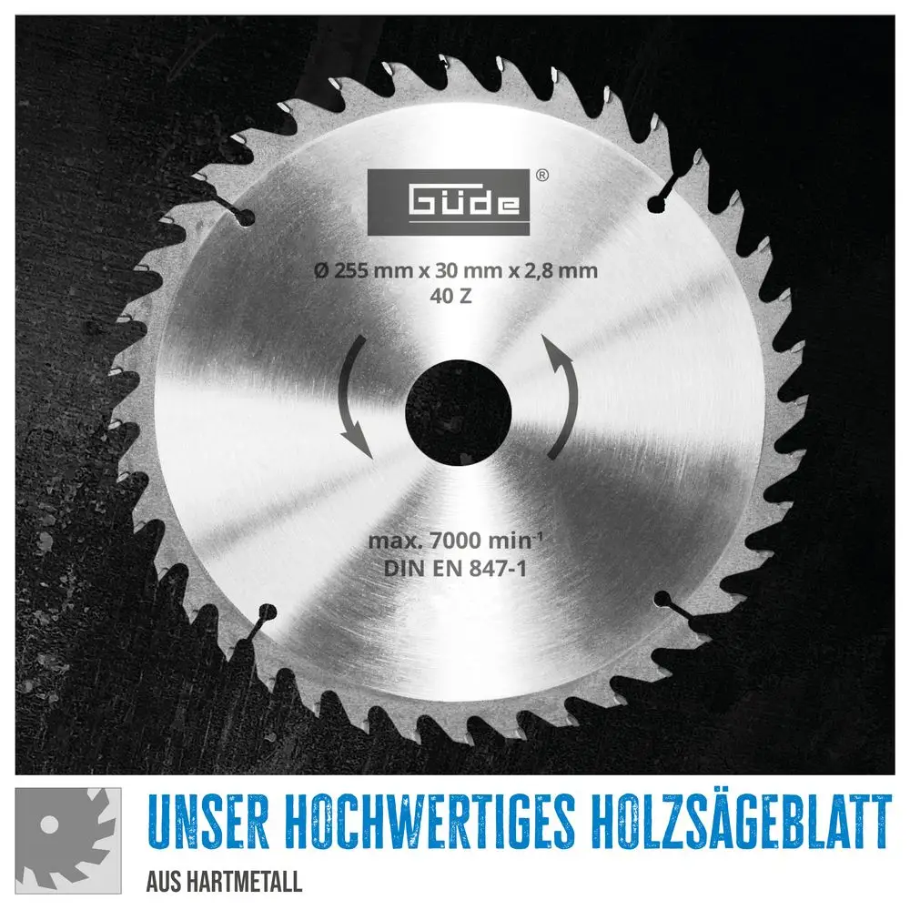 GÜDE Holzsägeblatt HM 255x30x40Z - 55264