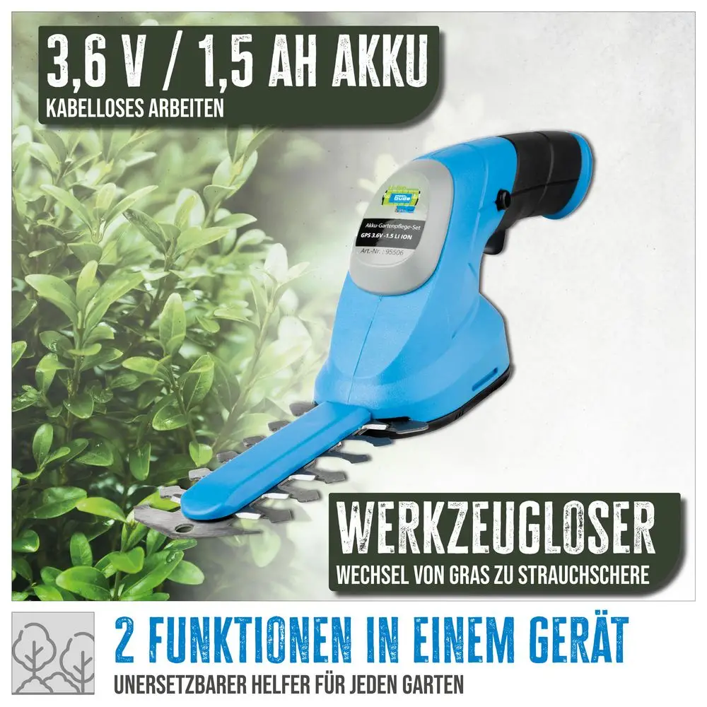 GDE Akku-Gartenpflege-Set GPS 3,6V-1.5 LI-ION - 95506 m01