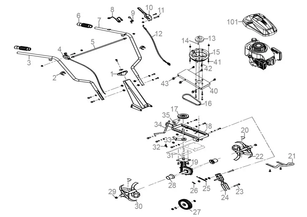 Zeichnung - GO/ON Benzin-Motorhacke BMH 3.8 - 05118_EM