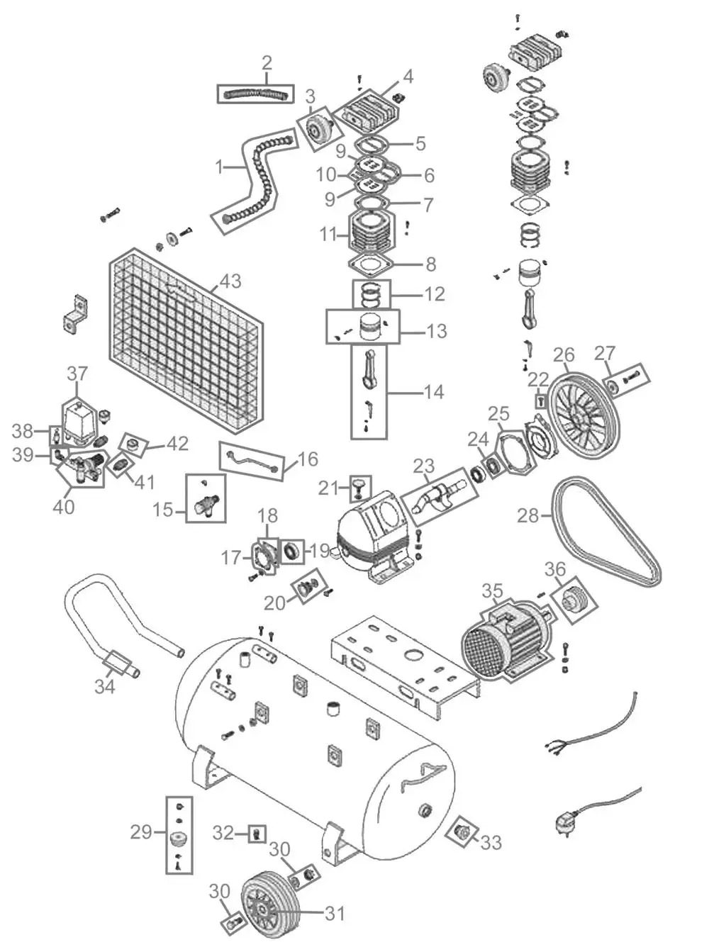 Zeichnung - GÜDE Kompressor 415/10/50 N - 50053