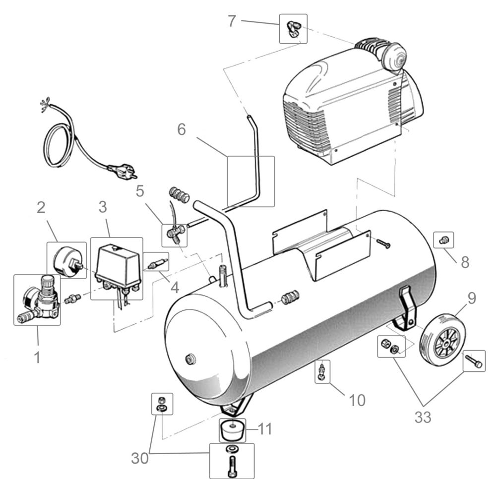 Druckschalter 230V 4 für Kompressor 300/10/50 Schalter 