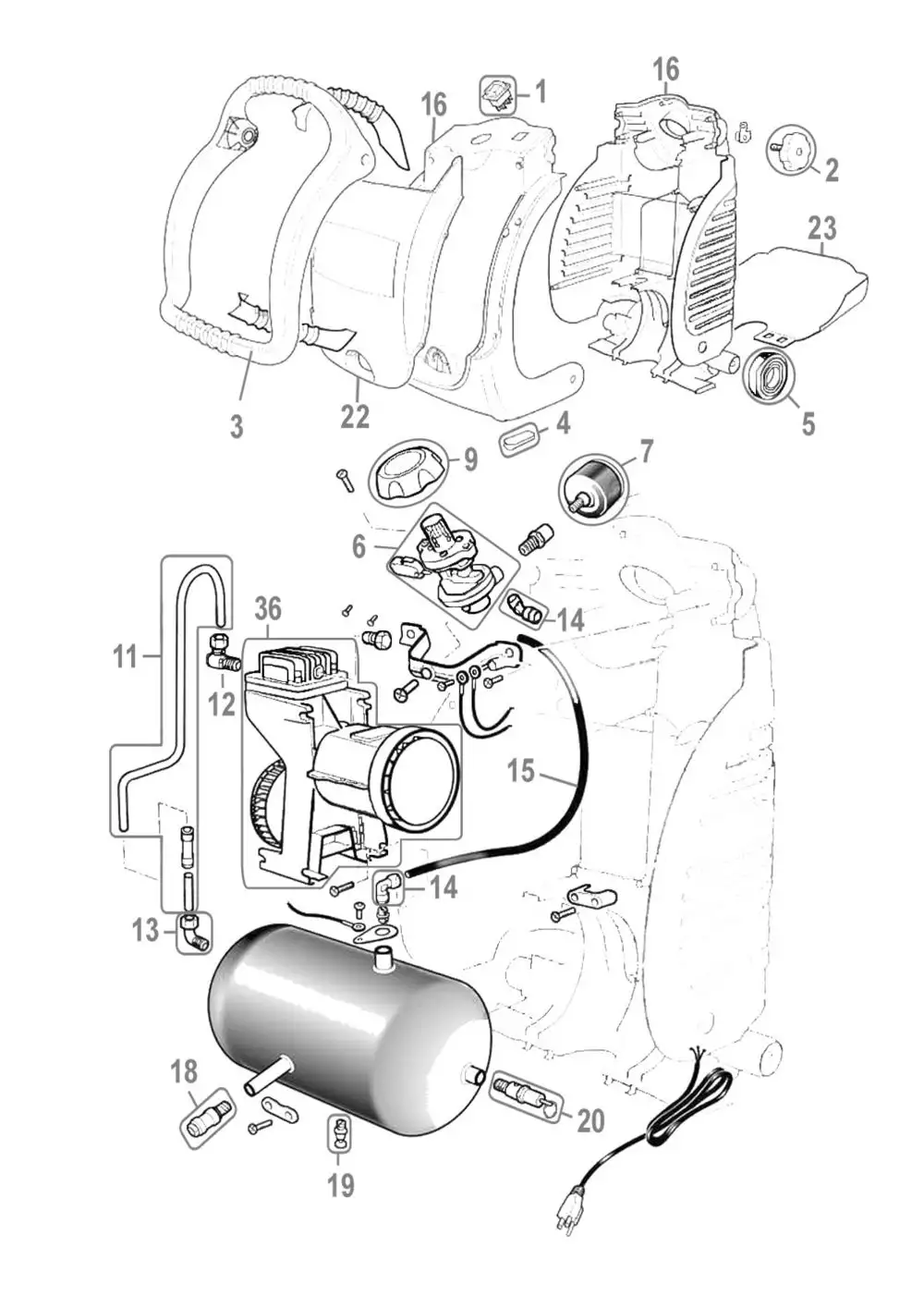 Zeichnung - GDE Kompressor Airpower 205/09/5 - 50093