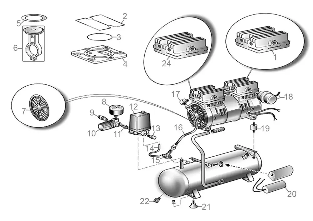 Zeichnung - GDE Kompressor Airpower 105/8/6 SILENT - 50133