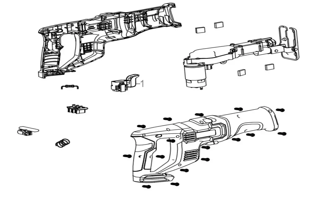 Zeichnung - GUEDE Akku Universal-Säbelsäge USS 18-0 - 58513