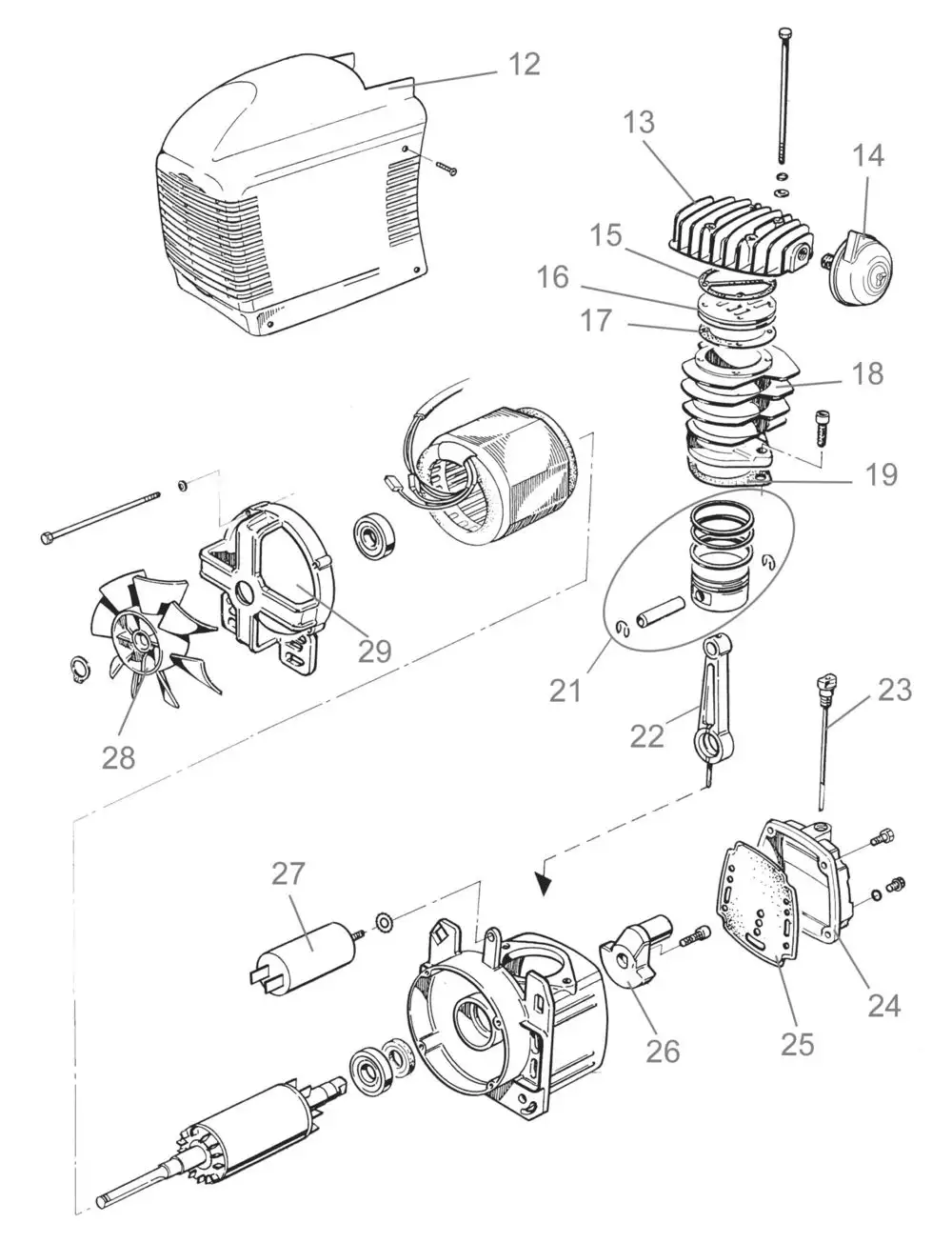 Zeichnung - Kompressor-Set 300/10/50 14-tlg. CH - 71125