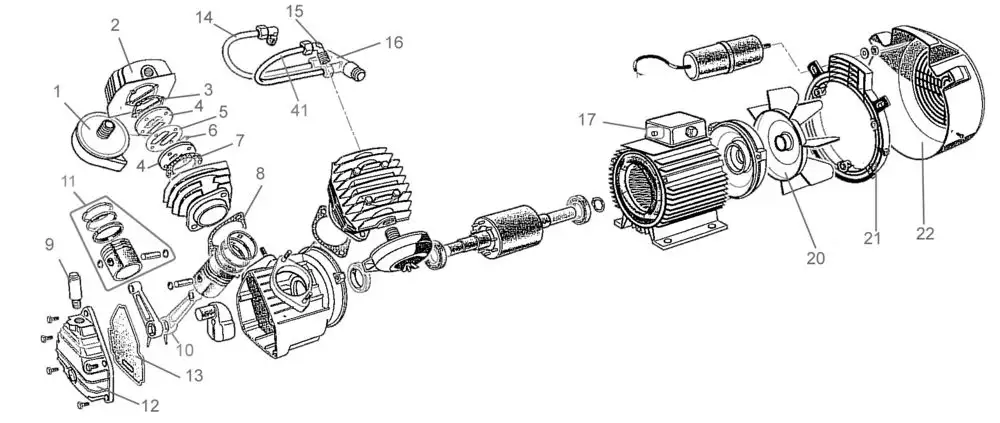 Zeichnung - Kompressor-Set 400/10/50 DG 15-tlg. - 71170