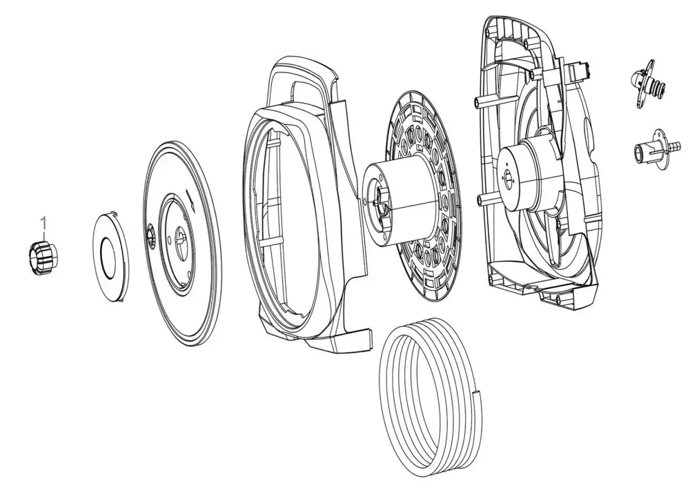 Zeichnung - Schlauchtrommel 10m Schlauchaufroller mit Handgriff Gde - 93900