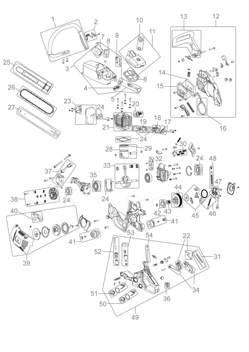 Zeichnung - GDE MOTORKETTENSGE KS 401 BW - 94116