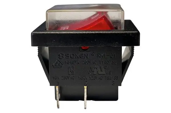  SOKEN RK1-01 Wippschalter 250V AC 16A 4Pin Schalter mit Spritzwasserabdeckung